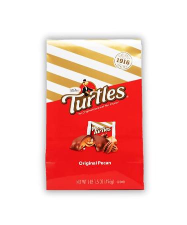 DeMet's Turtles Milk Chocolate Caramel Nut Cluster | Original Pecan | 17.5 oz Bag | Gooey Nutty Chocolate Cluster Shape - Buy Online on GoSupps.com