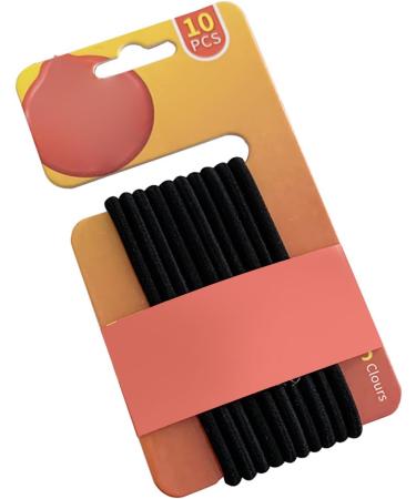 Black Hair Ties Set Fashion Ponytail Holder Anti Slip Hair Accessories for Thick Hair with High Elasticity Basic Style - Buy Online on GoSupps.com