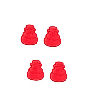 HOMSFOU 4 Pcs Baking Mold DIY Hand Press Cookie Silicone Deer Christmas Chocolate Molds Cookie Mold De para Gelatinas Homemade Cake Mold Non Stick Fondant Mold Silica Gel