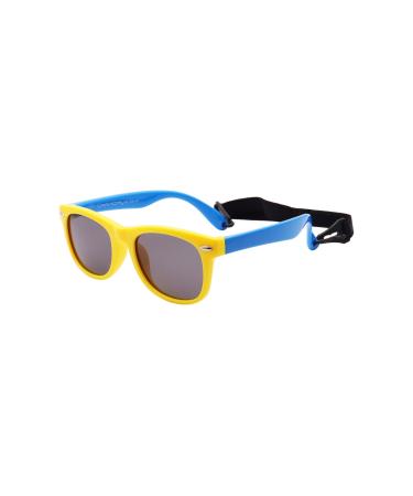 FOURCHEN Flexible Polarized Baby Sunglasses for Toddler and Infant with Strap Age 0-3 Yellow