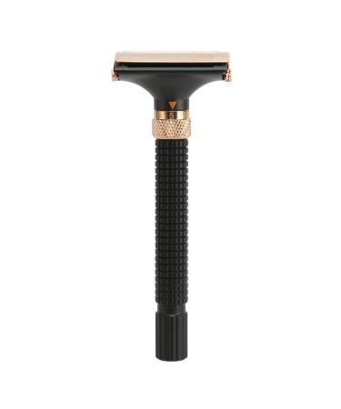 Razor replacement handle razor handle metal safety double -sided reusable long shaving handle for men and women black
