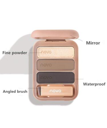 3 Colors Eyebrow Powder Palette Set - Waterproof Long Lasting Easy Application with Brush & Mirror | Gray Brown - Buy Online on GoSupps.com