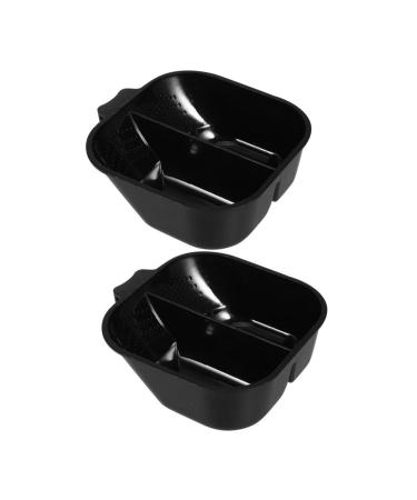 Veemoon 2pi ces Bol M langeur Plastique Noir Avec Compartiments Capacit Pour Coloration Et Teinture Des Cheveux Usage Personnel Et Salon