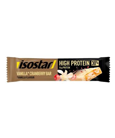 Isostar Barres High Protein 30 Saveur Vanille Cranberry - 1 Barre Prot in e pour Sportifs - 55 g
