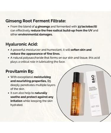 BAO Helios Ginseng Root Ferment Facial Essence | Hydrating & Brightening Anti-Redness Skincare with Provitamin B5 & Hyaluronic Acid | 120 ML - Buy Online on GoSupps.com