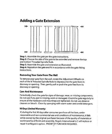 Regalo 47-Inch Super Wide Walk Thru Baby Gate with Bonus Kit - Includes Extensions, Mounting Kit, Pressure Mount Kit, and Wall Cups - 11 Count - Buy Online on GoSupps.com