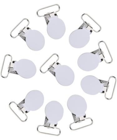 McDsaj 25mm Nipple Clip | Durable Round Loop Print Button | DIY Pacifier Holder & Bib Clips (White) | International Shipping - Buy Online on GoSupps.com