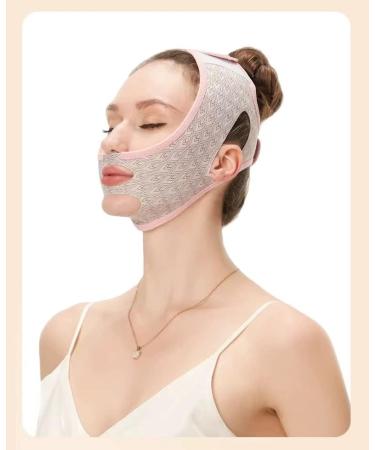 MGPUK Face Contouring Sleeping Mask Chin Strap Reusable V Line Lifting Mask V Line Shaping Face Masks Face Strap Mask Band Chin Up Mask Face Double Chin Strap (Pink)