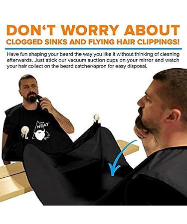 Neat Guy Beard Bib Apron - Mess-Free Shaving & Grooming Cape for Men | Holiday Gift - Black - Buy Online on GoSupps.com