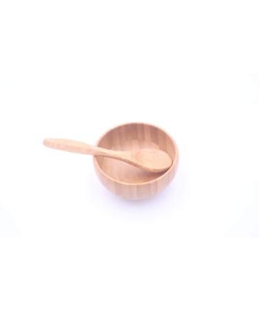 Eco-Friendly Bamboo Bowl and Spoon Set for Mixing Face Masks | Sustainable Makeup Mixing Bowl with Stirring Rod & Spatula - Buy Online on GoSupps.com