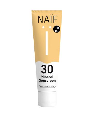 Naïf - Sunscreen with mineral formula - for the whole family - SPF 30 - Cream without microplastics, mineral oils or silicones - UVA and UVB protection - Dermatologically tested - 100ML