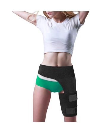 ZJchao Groin Brace Hip Support for Pain Relief Thigh Supports Hip Brace with Adjustable Stripe Belt Pulled Thigh Hip Strain Recovery Exercise Prevention Sacroiliac Joint Support
