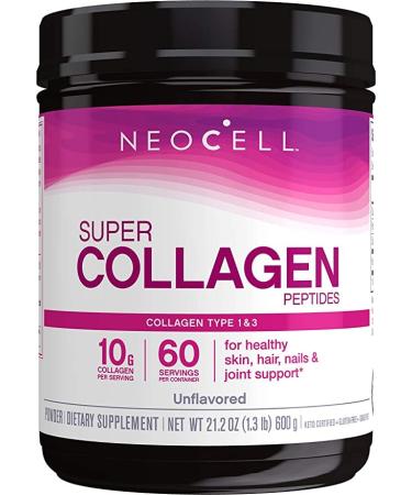 NeoCell Grassfed Collagen Peptides Powder | 21.2 oz | Unflavored | for Women and Men | Hair Skin & Nails Powder 60 Servings (Pack of 1)