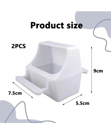 TYVOM 2PCS Poultry Drinker Bird Food Feeder for Cage Bird Waterer Feeder Cage Accessories for Parrots Cockatiel Pigeon Sparrow Bird Cage Bowl(White) - Buy Online on GoSupps.com