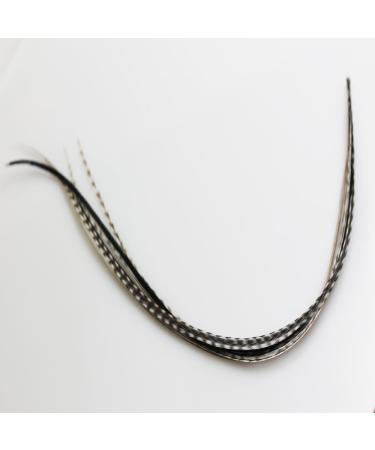 7-10 Thin & Long Salt & Pepper Remix Feathers for Hair Extension - Beautiful Feathers - Buy Online on GoSupps.com