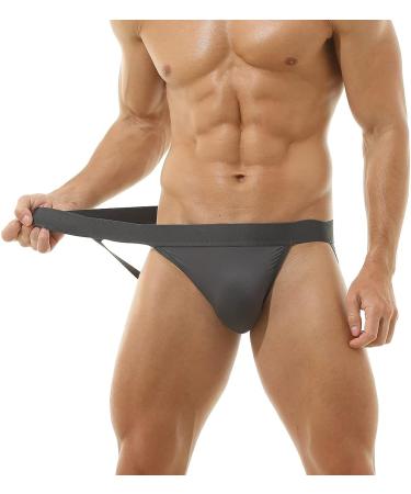 Broddle Men's Charcoal Grey Stretchy Nylon Jockstrap - Medium Size - Buy Online on GoSupps.com