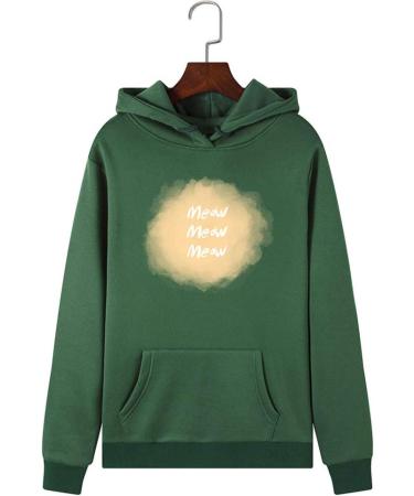 Bigfanshu in Women's Clothing Long Sleeve Print Hooded Sweatshirt Autumn&Winter Blouse Lady Tops Green - Buy Online on GoSupps.com