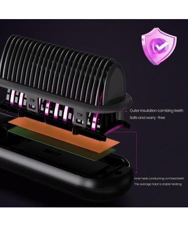 Flux Cordless Hair Straightener Brush - Portable Mini Ionic Hot Comb for Women | Travel-Friendly & Fast Charging (Pink - Buy Online on GoSupps.com