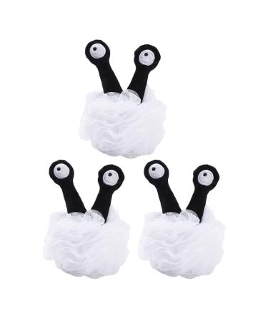 LALAFINA 3pcs Bath Flower Shower Loofah Bathroom Sponge Shower Scrubber for Body Kids Konjac Sponge African Exfoliating Net Pouf Shower Sponge Child White Pe Accessories Japanese-Style