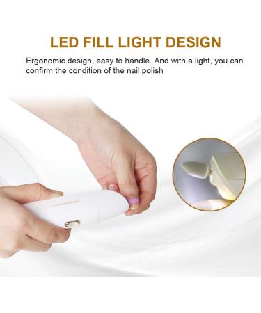 TOUCHBeauty Portable Electric Nail File Manicure & Pedicure Drill with LED Light - Gold PL-1333 - Buy Online on GoSupps.com