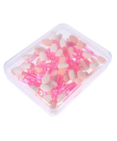 PLAFOPE 50pcs Double Ended Eyeshadow Brush Eye Shadow Stick Makeup Eye Primer Brush Eye Makeup Pink Emulsion