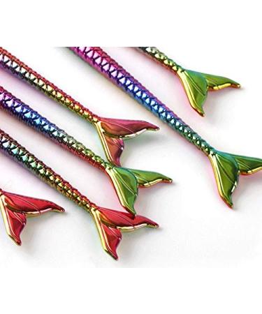 10-Piece Mermaid Makeup Brush Set - Colorful Fish Tail Eyeshadow Eyeliner & Concealer Brushes - International Shipping - Buy Online on GoSupps.com