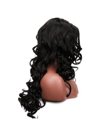 SHIYID Lace Front Wigs for Black Women - Long Curly Synthetic Black Hair Wig | International Shipping Available - Buy Online on GoSupps.com