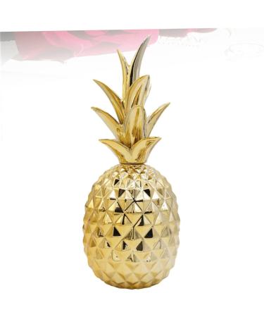 PRETYZOOM Ornament Decor Pineapple Crafts Ceramics Plant Golden 30X10 cm - Buy Online on GoSupps.com