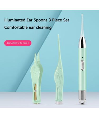 4-Piece Ear Wax Removal Tool with Lights - Safe and Comfortable - Stylish Storage Case - Magnifying Mirror - Green - Ideal for Children and Adults - Buy Online on GoSupps.com