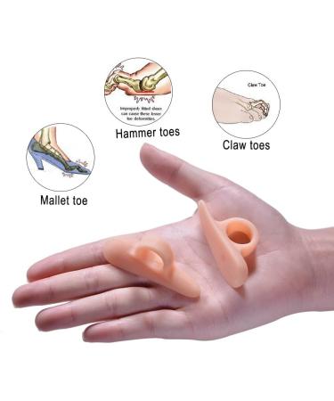 PEDIMEND Silicone Gel Hammer Toe Straightener - Toe Separators for Overlapping Toes - Stretches & Aligns Toes - Perfect for Hammer Toes/Crooked Toes/Claw Toe - Unisex - Foot Care (Pink - 5PAIR) - Buy Online on GoSupps.com