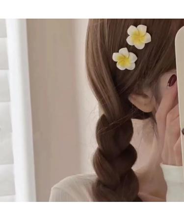 Plumeria Flower Clips Hawaiian Frangipani Hairpins Beach Hair Accessories for Women Mini Flower Hair Barrette Clips for Girls Duckbill Clips for Beach Wedding Summer Holiday - Buy Online on GoSupps.com