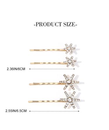Bartosi Star Rhinestone Hair Pins - Decorative Crystal Hair Barrettes for Women and Girls (Pack of 4) - Buy Online on GoSupps.com