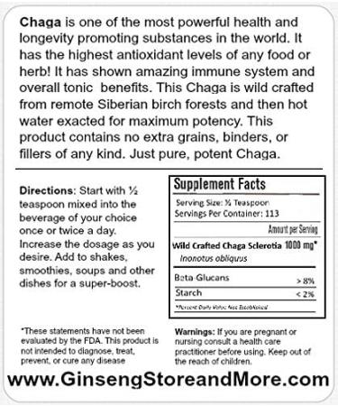 4oz Organic Siberian Chaga Mushroom Extract | 8% Beta-Glucans | Immunity & Energy Support - Buy Online on GoSupps.com