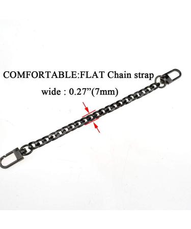 HAHIYO Mini Pochette Purse Chain Strap Slim Wide 7mm for LV Length 7.9 Inches Extra Thick 2.6mm Shiny Black for Handbag Wallet Clutch Comfortable Flat Metal Strap 1 Pack Black 7.9 Inches Length - Buy Online on GoSupps.com