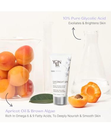 Yon-Ka Glyconight 10% Night Mask Peel 50ml | Triple Effectiveness With 10% Pure Glycolic | Anti-Ageing New Skin Effect Radiance | Dermatologically Proven Results ! 98% Natural Origin - Buy Online on GoSupps.com