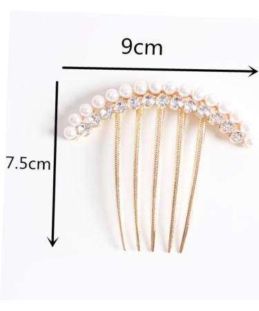 minkissy Rhinestone Hair Comb Womens Hair Accessories Sparkle Hair Comb for Women Pearl Hair Comb Pearl Side Comb Crystal Decor Hair Jewels for Women Bride Headgear European and American - Buy Online on GoSupps.com