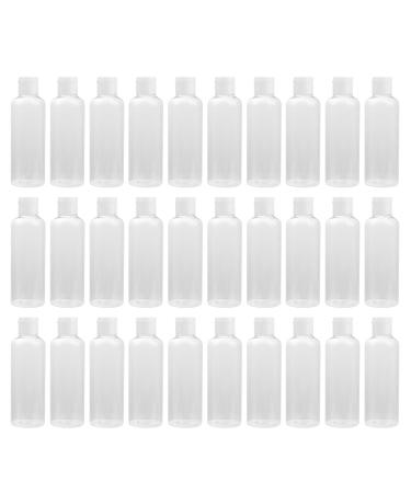 Beaupretty 30Pcs Empty Squeeze Bottles Plastic Empty Bottles with Flip Cap Refillable Travel Shampoo Bottles White (100ml)