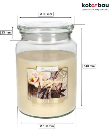 Kotarbau Large Vanilla Fragrance Candle in Glass with Lid | Aromatherapy Gift Idea | 100 Hour Burn Time | Decorative Scented Candle - Buy Online on GoSupps.com