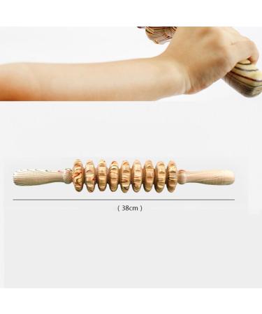 HUPYOMLER 9-Wheel Wooden Abdominal Massage Roller | Muscle Relaxation & Anti-Cellulite Acupuncture Massager - International Shipping Available - Buy Online on GoSupps.com