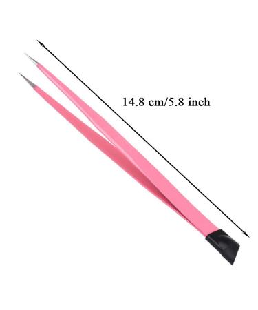 NUOMI 2 Pcs Straight Nail Tweezers Set with Silicone Pressing Head for Nail Art & Eyelash Extensions - Buy Online on GoSupps.com