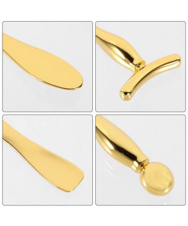 Metal Eye Cream Applicator Stick and Mini Spoon Spatula Set - Zinc Alloy Makeup Tool for Facial Massage and Cream Application (Gold) - Buy Online on GoSupps.com