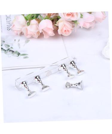 Healeved 2 Sets Nail Art Accessories Crystals for Nails Nail Polish Tips Stand Tool Stand Nail Practice Stand Nail Tips Holder Fake Nail Holder Nail Art Tip Display Base Frame Magnet 2.5*1cm Silver - Buy Online on GoSupps.com