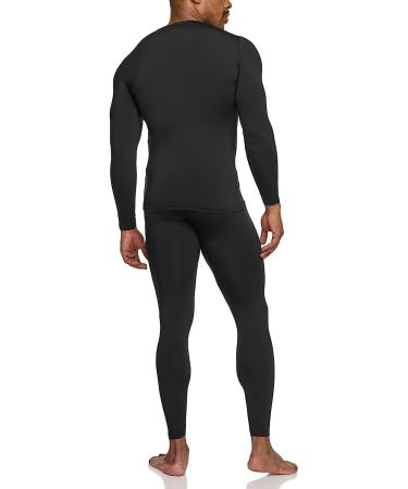 TSLA Men's Microfiber Soft Fleece Lined Thermal Underwear Set - Black X-Large - Buy Online on GoSupps.com