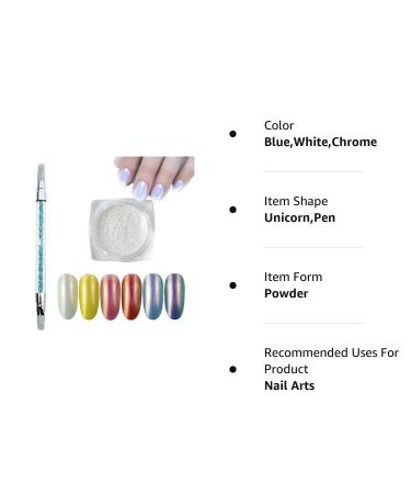 MEILINDS Mermaid Chrome Nail Powder - Opal Chrome Pigment for Nail Art - Iridescent Manicure Pigment with Silicone Brush - 1g - Buy Online on GoSupps.com