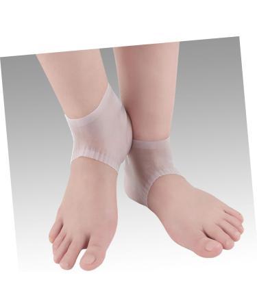FRCOLOR 1 Pair Moisturizing Heel Sock Gelt Silicone Heal Dry Cracked Heels Silicone Heel Protector Heel Cups for Heel Pains Silicone Socks Men and Women Protective Agent White Breathable - Buy Online on GoSupps.com