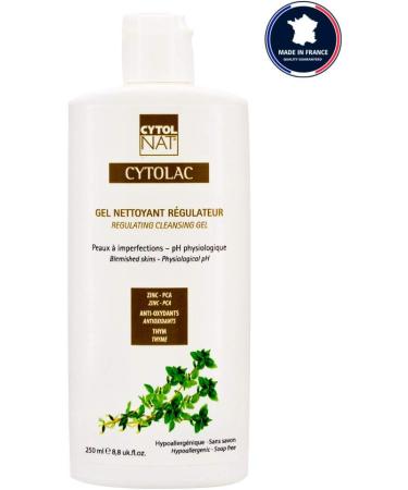 CYTOLAC Regulating Cleansing Gel for Face and Back for Oily Skin 220 ml Visibly reduces imperfections: pimples blackheads signs of acne Hypoallergenic soap-free physiological pH - Buy Online on GoSupps.com