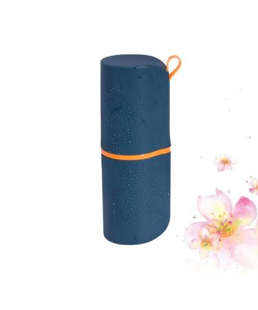 Dark Blue Portable Toothbrush Holder - Mini Trash Can & Clothespins Storage Cup for Travel | Clean & Tidy Organizer - Buy Online on GoSupps.com