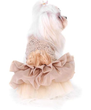 Bling Dog Dress Comfortable Dog Luxury Princess Wedding Dress Shiny Pet Lace Dress Sequined Princess Summer Pet Cloth for Small Dog Puppy(Gold L) - Buy Online on GoSupps.com