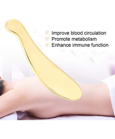 Brass Scraping Board Massager Fascia Acupoint Massage Muscle Pain Relief Gua Sha Tool Improve Promote Metabolism Fit Ergonomic Design for Easy Operation - Buy Online on GoSupps.com