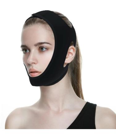 Funzhan Black Nylon Face Lifting Belt V Shaped Slimming Face Chin Strap Double Chin Reducer V Line Lifting Mask Face Slimming Strap Belt Bandage Reusable V Line Face Shaping Device - Buy Online on GoSupps.com